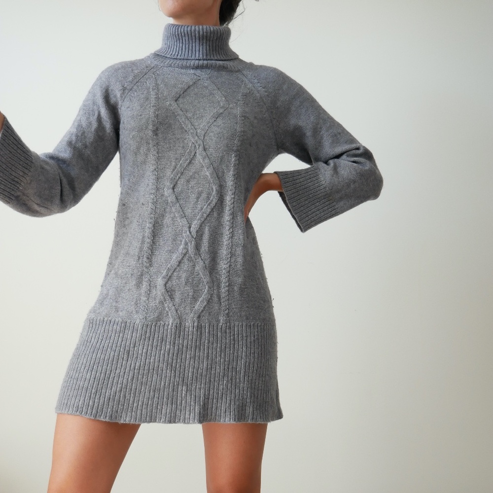 wool turtleneck sweater dress